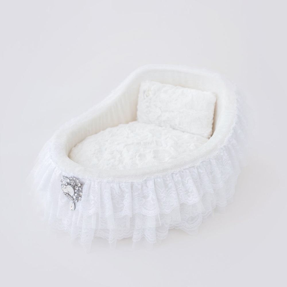 Crib Dog Bed with Ruffles in Vintage by Fetch Shops