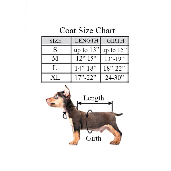 Milltown Brand Dog Coat Size Chart by Fetch Shops