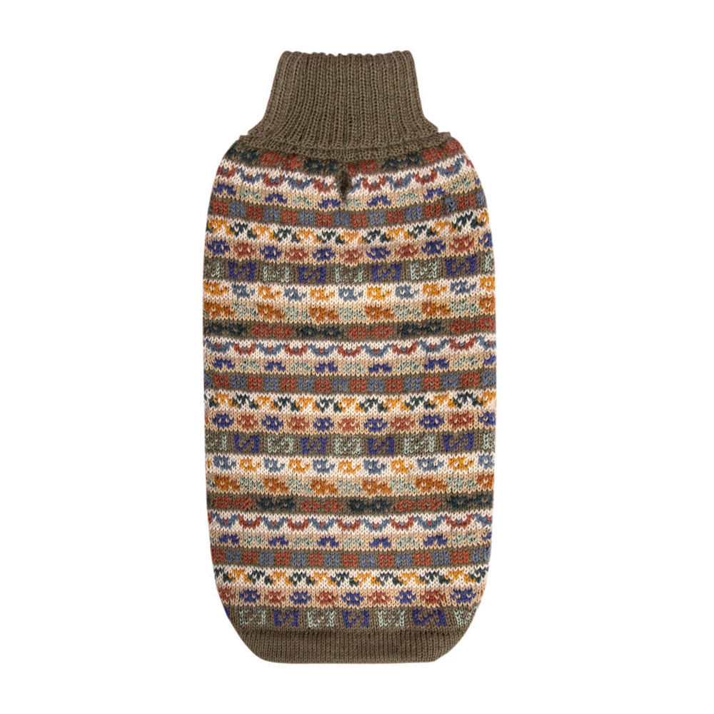 Chocolate Bands Alpaca Dog Sweater Back by Fetch Shops