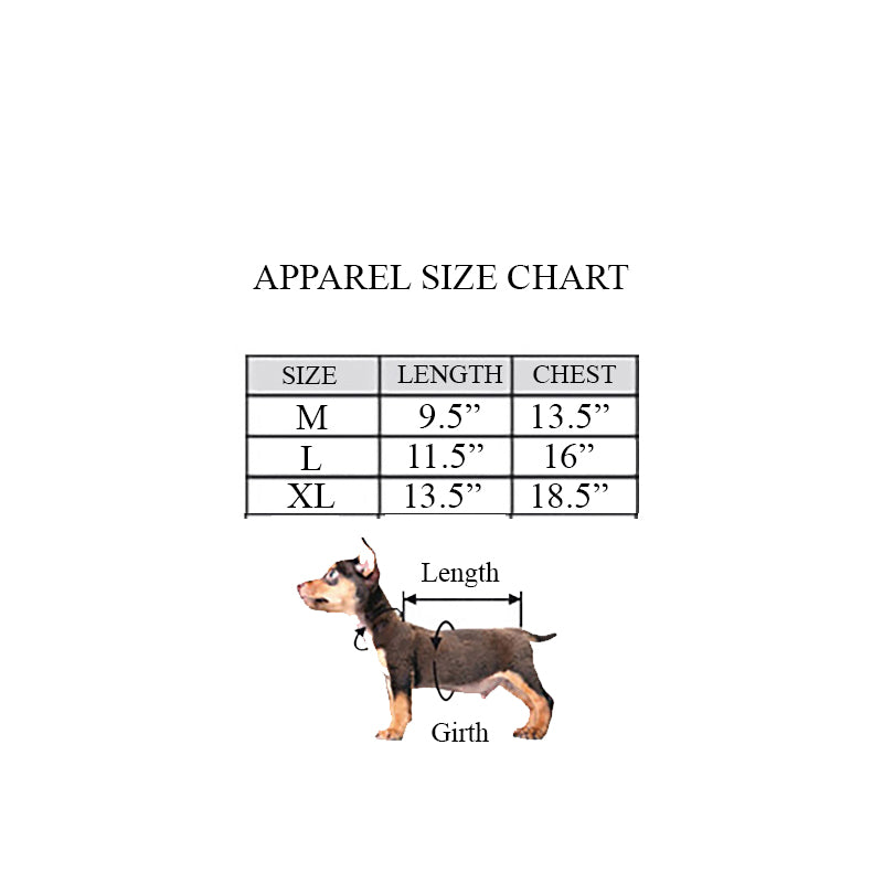 Archie and Winston Eyelet Dog Sundress Size Chart by Fetch Shops