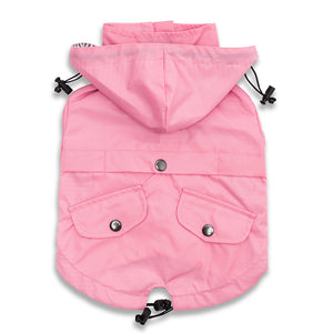 Dog Raincoat in Pink Back by Fetch Shops