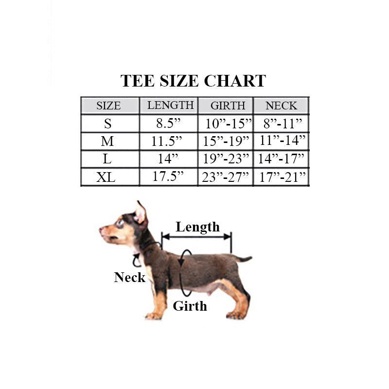 Louis Barx Dog Tee Size Chart by Fetch Shops