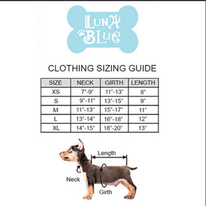 Luna Blue Clothing Size Chart by Fetch Shops
