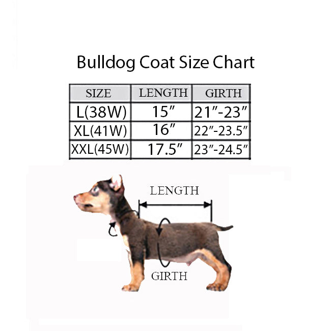 HORTENSE Quilted Dog Coat in Dark Grey (Bulldog Sizes)