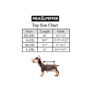 Milk & Pepper Top Size Chart by Fetch Shops