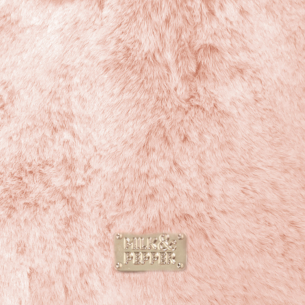 Yoona Faux Fur Dog Coat in Rose Detail by Fetch Shops