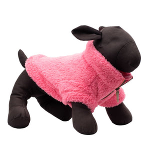Solid Plush Fleece Dog Pullover in Hot Pink on Model by Fetch Shops