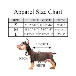 Dogo Dog Apparel Sice Chart by Fetch Shops