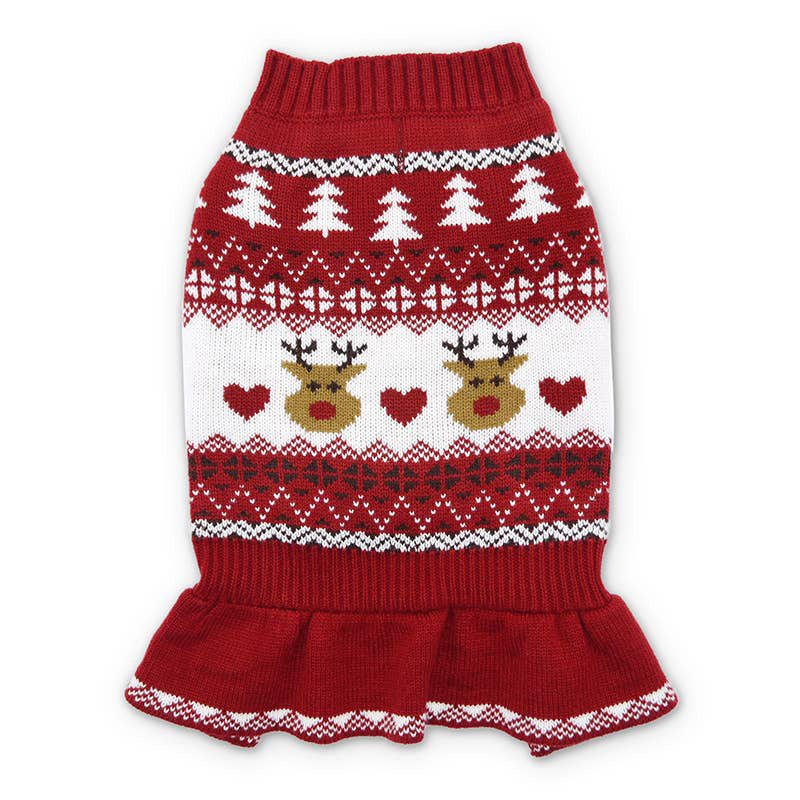 
                
                    Load image into Gallery viewer, Reindeer Fair Isle Dog Sweater Dress by Fetch Shops
                
            