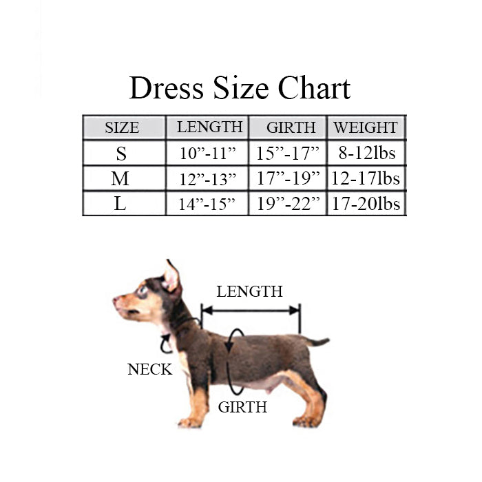 Dog in the Closet Dress Size Chart by Fetch Shops