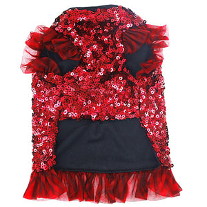 Sparkle Sequin Dog Dress in Red Front by Fetch Shops