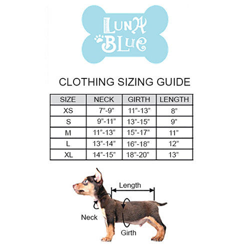 Luna Blue Clothing Size Guide by Fetch Shops