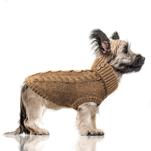 
                
                    Load image into Gallery viewer, LUXE Cable Dog Sweater in Camel
                
            