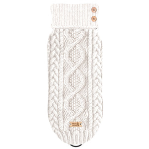 LUXE Cable Dog Sweater in Ivory by Fetch Shops