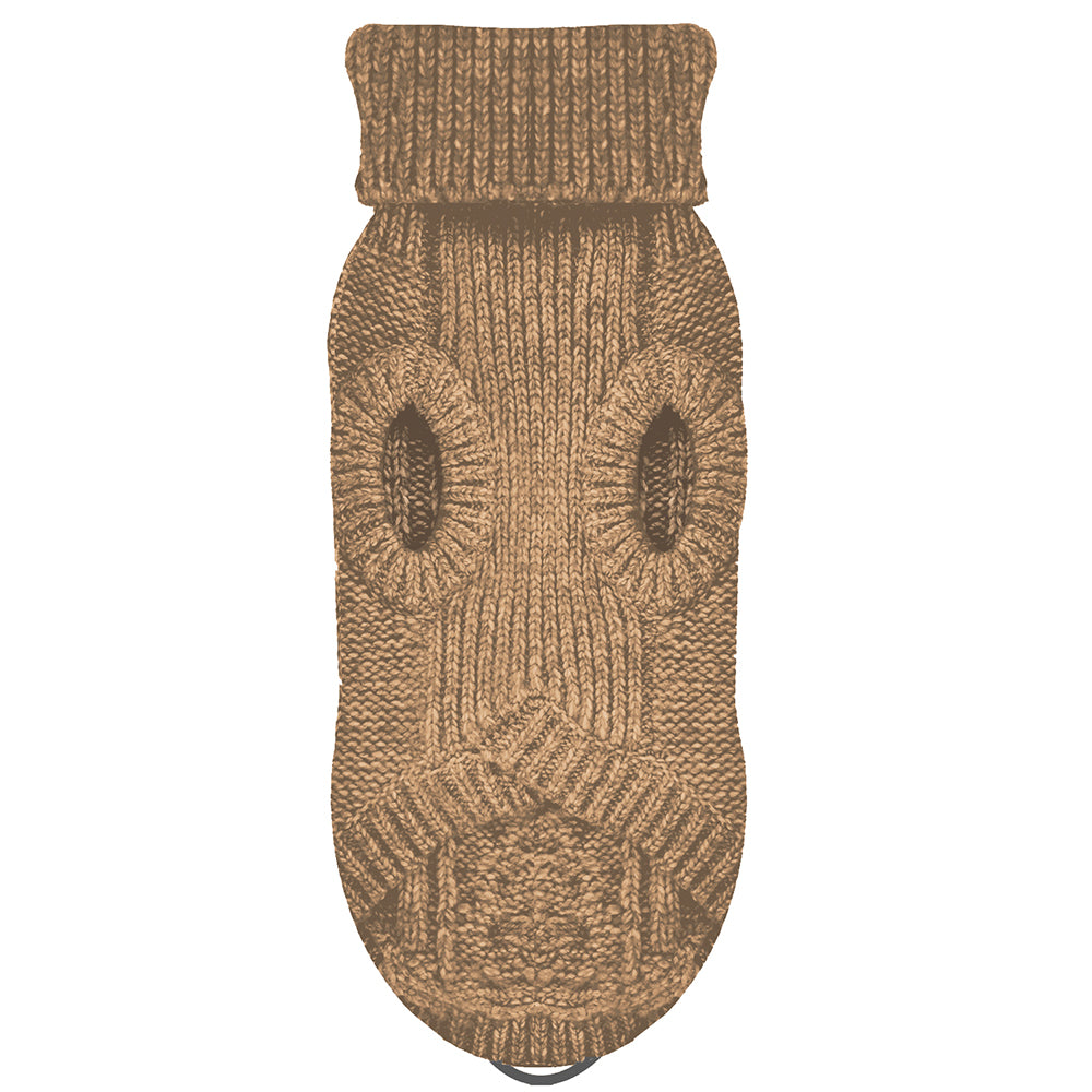 
                
                    Load image into Gallery viewer, LUXE Cable Dog Sweater in Camel
                
            
