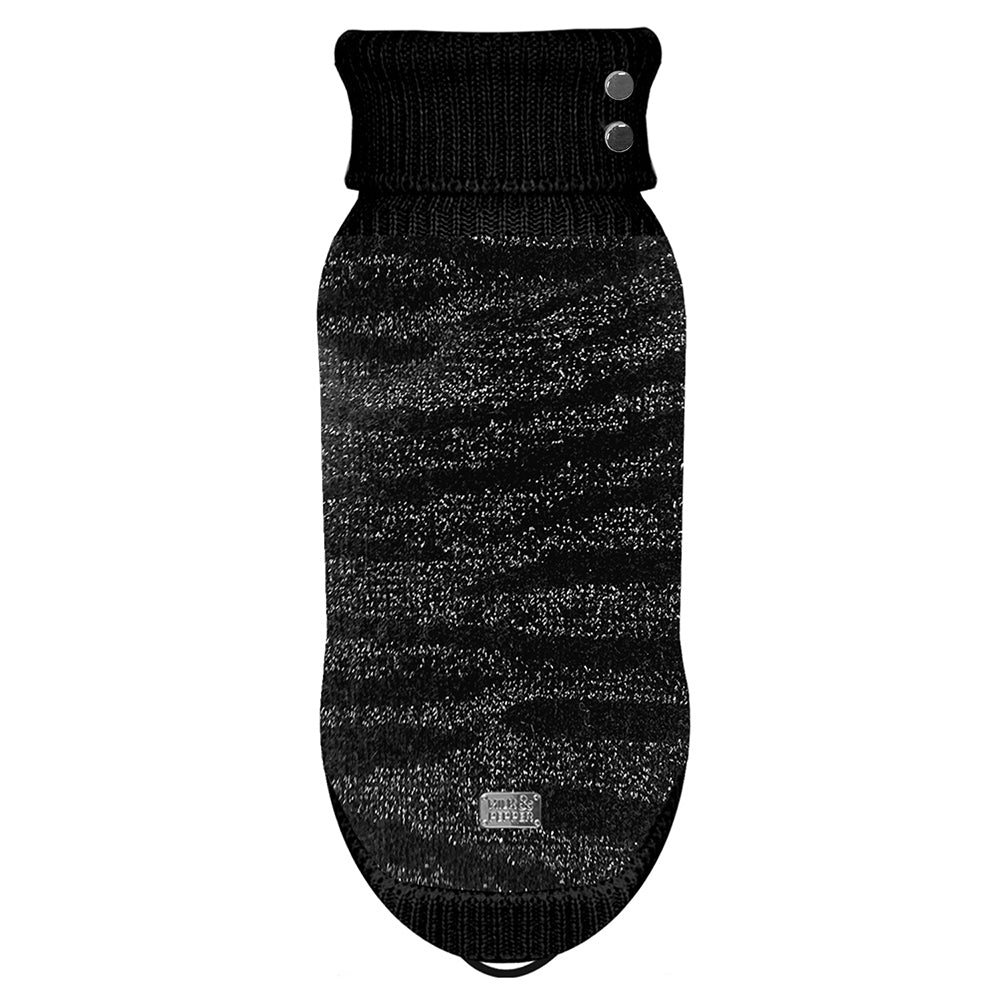 WILD Metallic Knit Dog Sweater in Black by Fetch Shops
