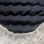 EMMA Quilted Dog Coat with Faux Fur Trim in Navy