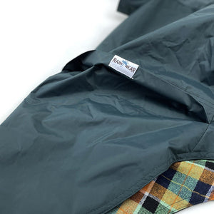 Dog Rain Jacket in Forest Green Back Detail by Fetch Shops