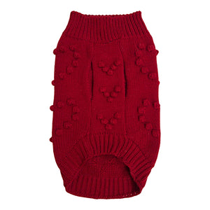 Red Velvet Dog Sweater Front by Fetch Shops
