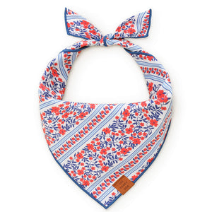 The Foggy Dog Red, White and Bloom Dog Bandana by Fetch Shops
