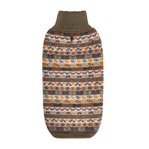 
                
                    Load image into Gallery viewer, Chocolate Bands Alpaca Dog Sweater Back by Fetch Shops
                
            