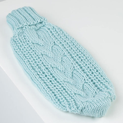Chunky Cable Knit Dog Sweater in Mint Front by Fetch Shops 