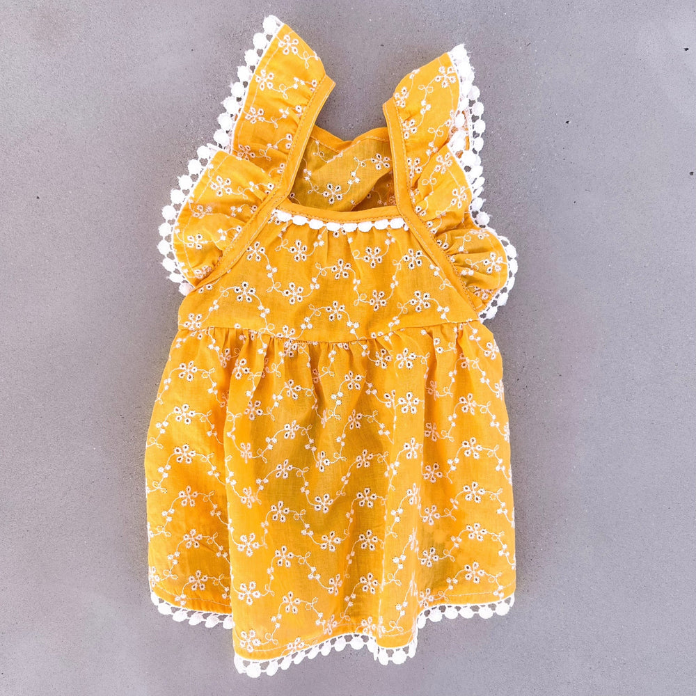 Eyelet Dog Sundress in Sunflower Yellow by Fetch Shops