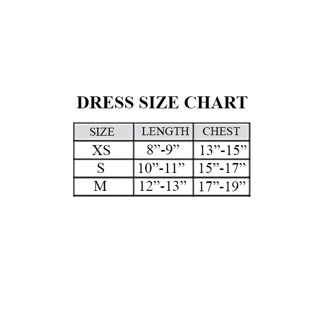 Dog In The Closet Dress Size Chart by Fetch Shops