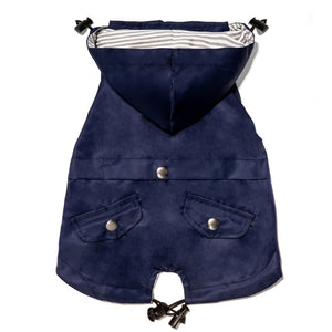 
                
                    Load image into Gallery viewer, Sleeveless Dog Raincoat in Navy Back by Fetch Shops
                
            