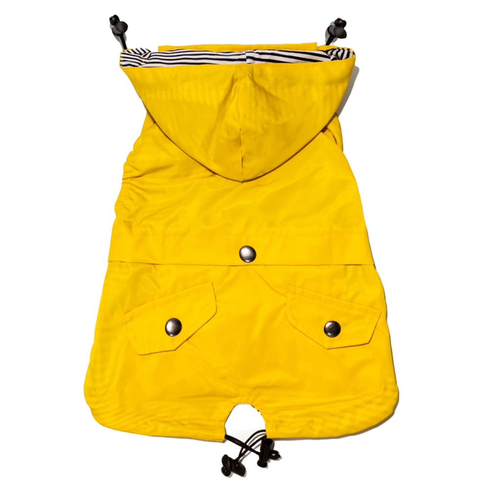 Sleeveless Dog Raincoat in Yellow Back by Fetch Shops