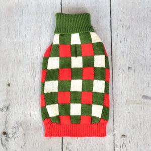 
                
                    Load image into Gallery viewer, Hip Holiday Check Dog Sweater by Fetch Shops
                
            