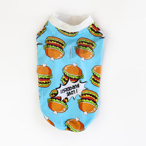 
                
                    Load image into Gallery viewer, Le Chien Bleu I Love Burgers Dog Top Back by Fetch Shops
                
            