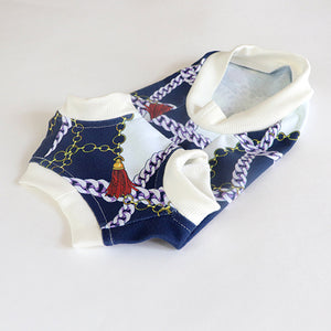 Le Chien Bleu Marine Sleevless Dog Top Detail in Navy by Fetch Shops