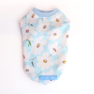 Spring Anenome Sleeveless Dog Top in Light Blue by Fetch Shops
