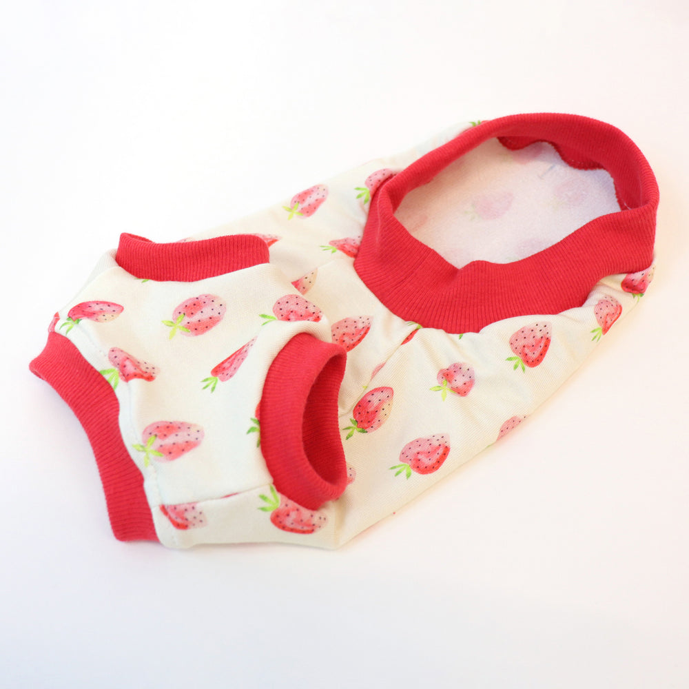 Strawberry Sleeveless Dog Top Front by Fetch Shops