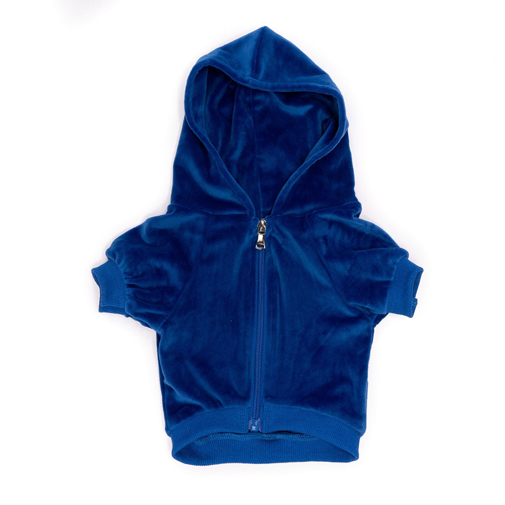 
                
                    Load image into Gallery viewer, The Y2K Indie Velour Dog Hoodie Front by Fetch Shops
                
            