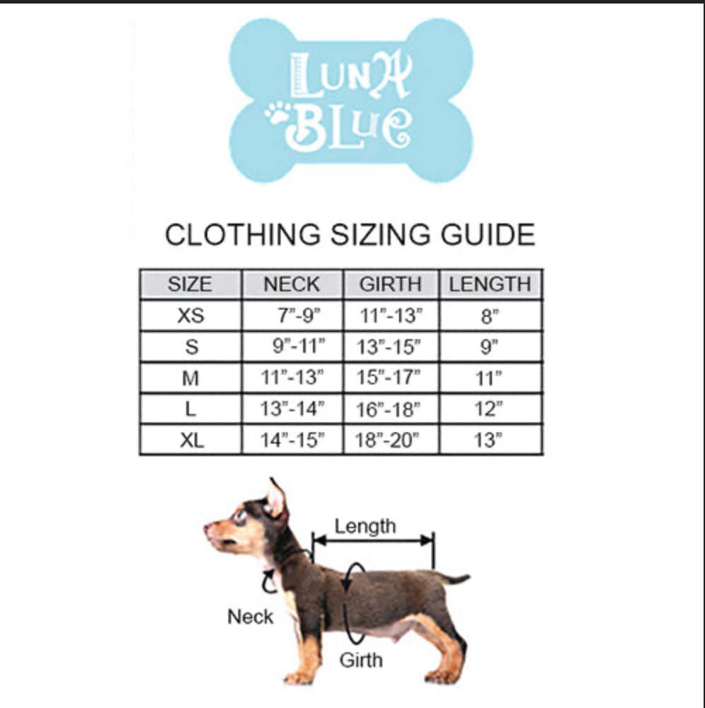 Luna Blue Dress Size Guide by Fetch Shops