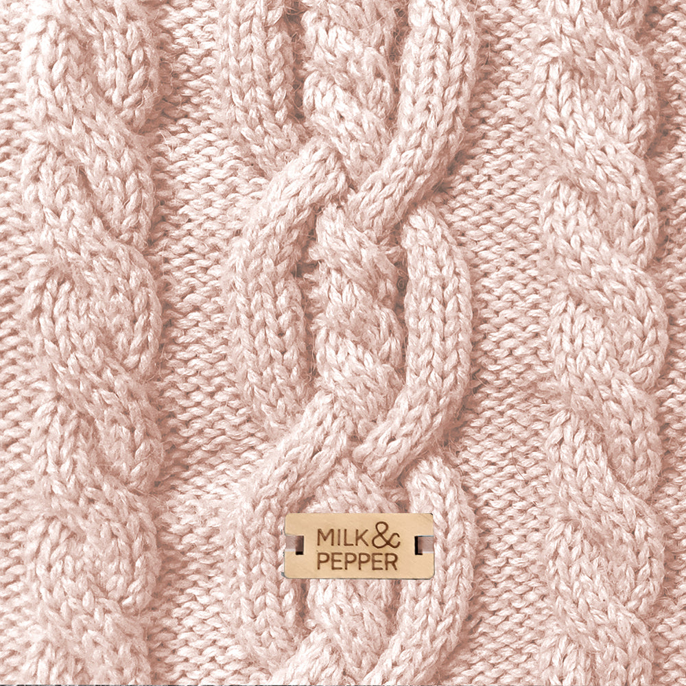 Donovan Cable Dog Sweater in Rose Detail by Fetch Shops