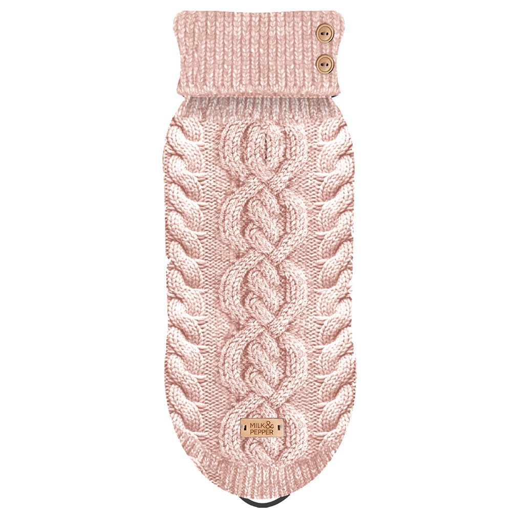 Donovan Cable Dog Sweater in Rose by Fetch Shops