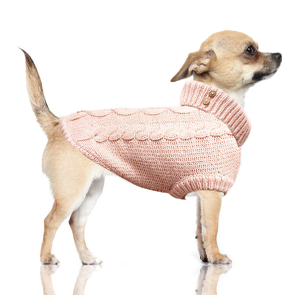 DONOVAN Cable Dog Sweater in Rose (Bulldog Sizes Available)