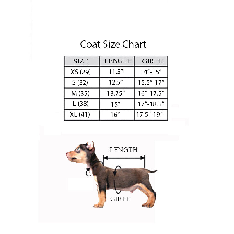 Milk and Pepper Dog Coat Size Chart 2022 by Fetch Shops