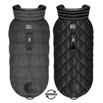 GRAHAM Reversible Dog Coat in Charcoal Chevron and Black