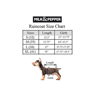 
                
                    Load image into Gallery viewer, Milk &amp;amp; Pepper Raincoat Size Chart by Fetch Shops
                
            