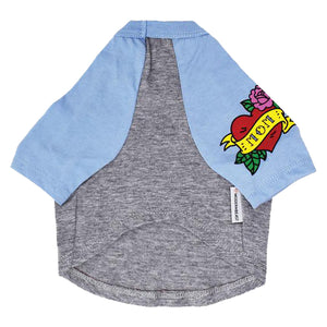 
                
                    Load image into Gallery viewer, Mom Tattoo Raglan Style Tee in Blue
                
            
