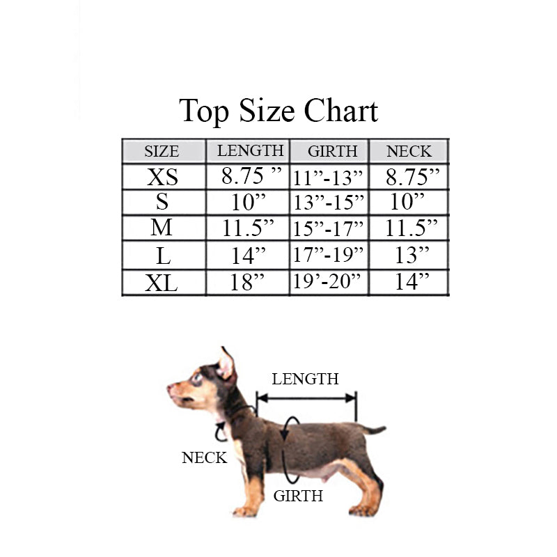 Oat Collective Crewneck Dog Top Size Chart by Fetch Shops