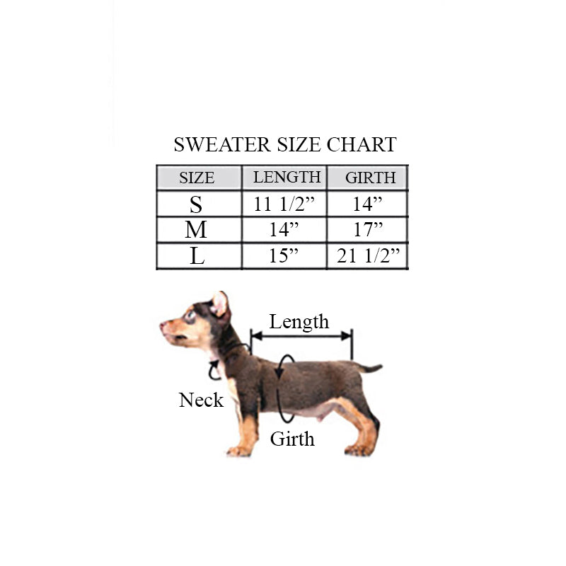 The Dog Squad Sweater Size Chart by Fetch Shops