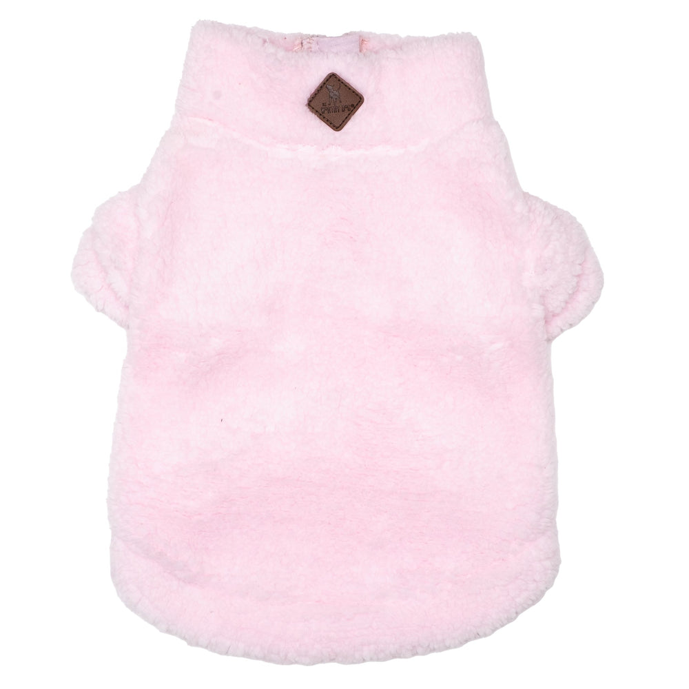 Solid Plush Fleece Dog Pullover in Pink
