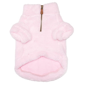 Solid Plush Fleece Dog Pullover Front in Pink by Fetch Shops