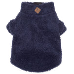 Solid Plush Fleece Dog Pullover in Navy