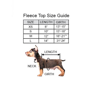 Solid Plush Fleece Dog Pullover Size Guide by Fetch Shops